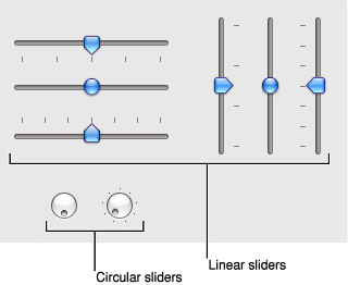 Full-size slider control dimensions