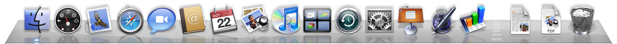 Application icons of different genres—user applications and utilities—shown as they might appear in the Dock