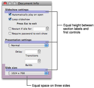 Layout dimensions for a utility window with mini controls