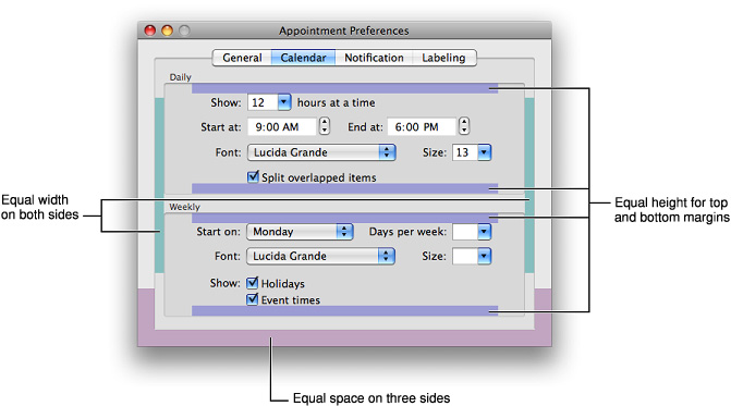 Layout dimensions for a changeable pane dialog
