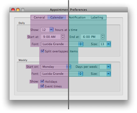 Center-equalization in a changeable pane dialog