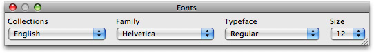 Minimal Fonts window