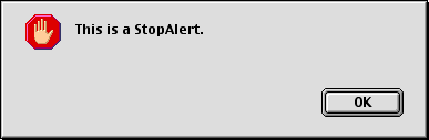 Figure 1, Mac OS 9 Stop Alert.
