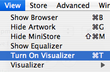 Figure 1, Turn On Visualizer menu item