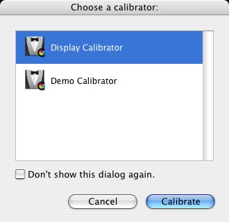 Figure 23, Dialog for choosing a Calibrator.
