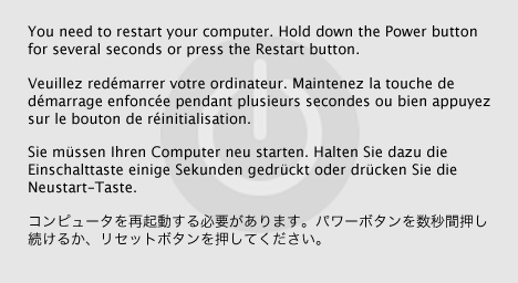 Figure 1, Mac OS X panic alert.