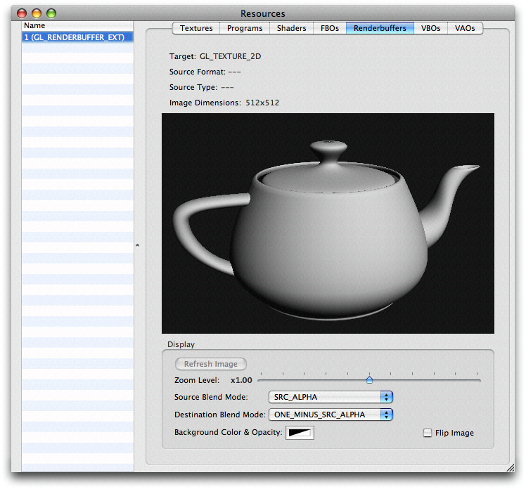 Figure 17, Renderbuffer in the resource view.