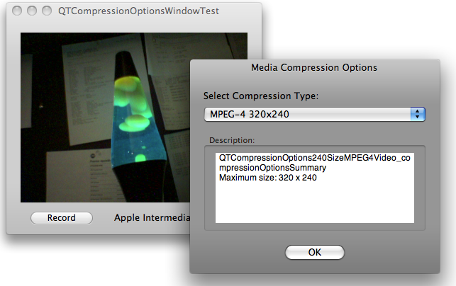 Figure 1, Media Compression Options Window.