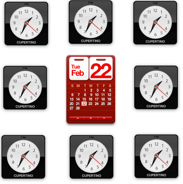 Color makes your widget stand out—can you spot the Calendar?