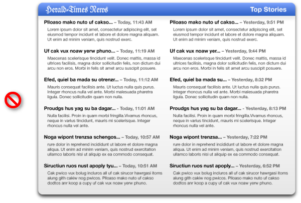 A large widget monopolizes valuable screen space