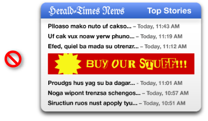 Don’t waste valuable space in your widget with advertising