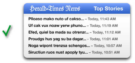 A small widget provides information and leaves room for other widgets
