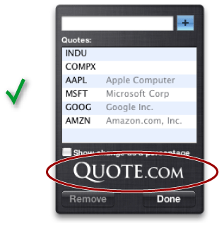 Branding is appropriate on a widget’s back