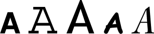 Glyphs of the character A
