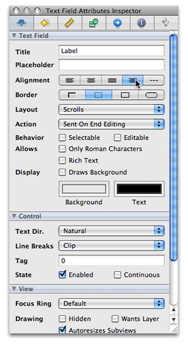 Right aligning a text label in Interface Builder