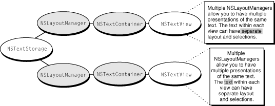 Text object configuration for multiple views of the same text
