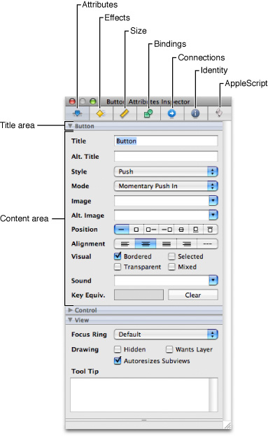 The inspector window