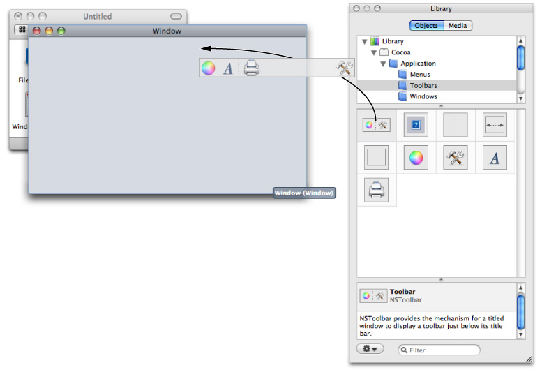 Adding a toolbar to a window