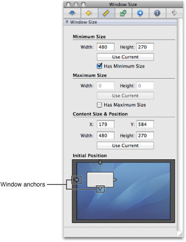 Size inspector for windows
