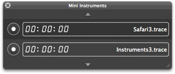 The Mini Instruments window