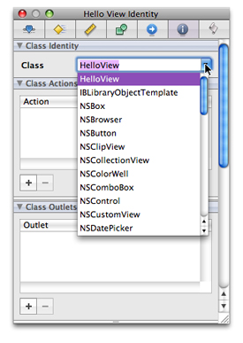 Selecting the class of a user interface element in Interface Builder