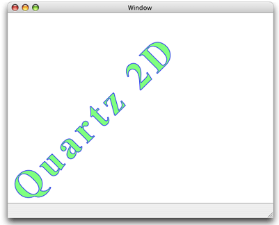 Text drawn using Quartz 2D functions
