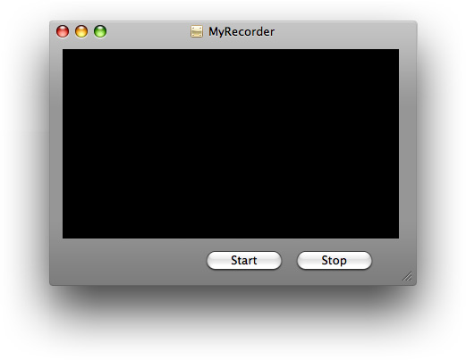 The completed user interface for the MyRecorder application