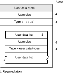 The layout of a user data atom