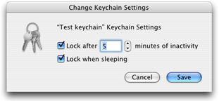 Keychain settings