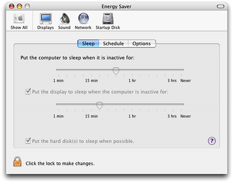 An example of the System Preferences application as seen by an unauthorized user