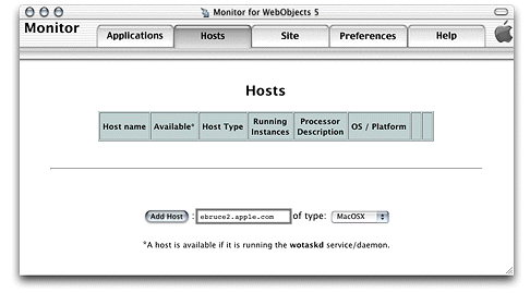 The Hosts page